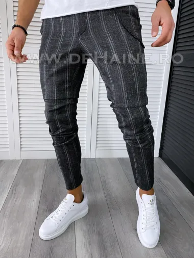 Pantaloni barbati casual regular fit negri B1551 I15-1.3